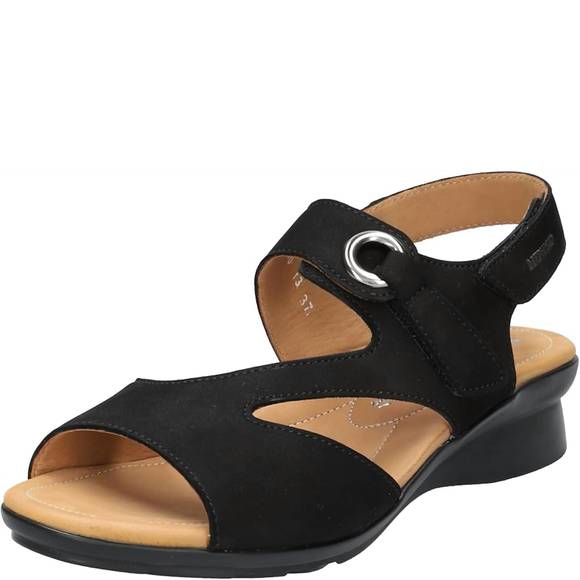 NEW MEPHISTO women's prissie sandals in black bucksoft 6900 - Picture 1 of 1